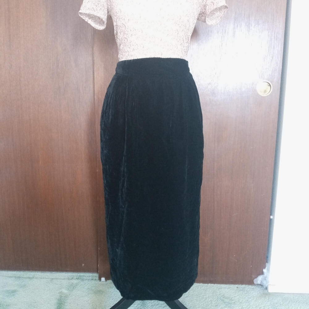 Vintage Velvet Pencil Skirt Size 2